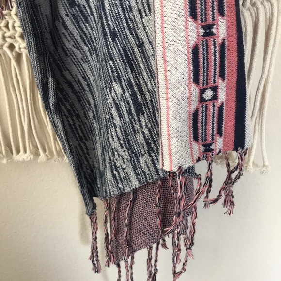 Billabong tribal print open fridge boho cardigan blue & pink sweater siz… - Picture 7 of 11